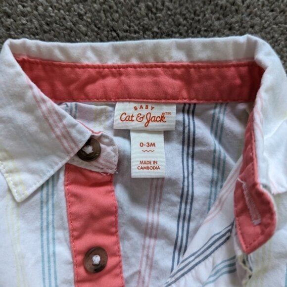 Cat Jack 3 piece pants vest and shirt set baby boy 0-3 months - Picture 8 of 9